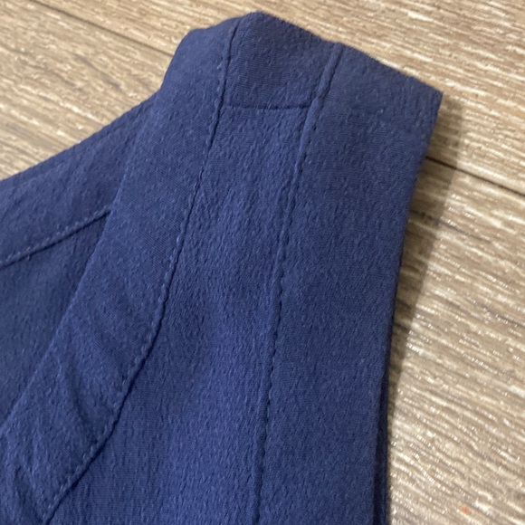 LOFT Deep Blue Midi Dress with Tie Detail - Picture 4 of 6